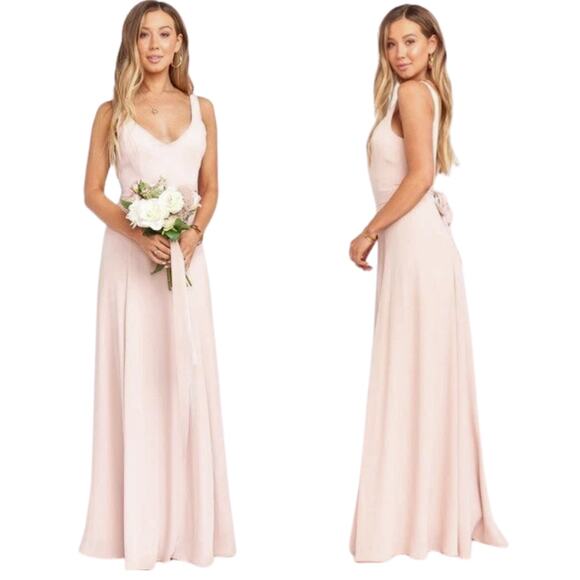 Show Me Your Mumu Dress Womens Medium Dusty Pink Jenn Maxi Bridesmaid Prom Gown - Picture 1 of 15